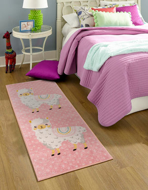 Pink 2' 2 x 6' Whimsy Kids Runner Rug