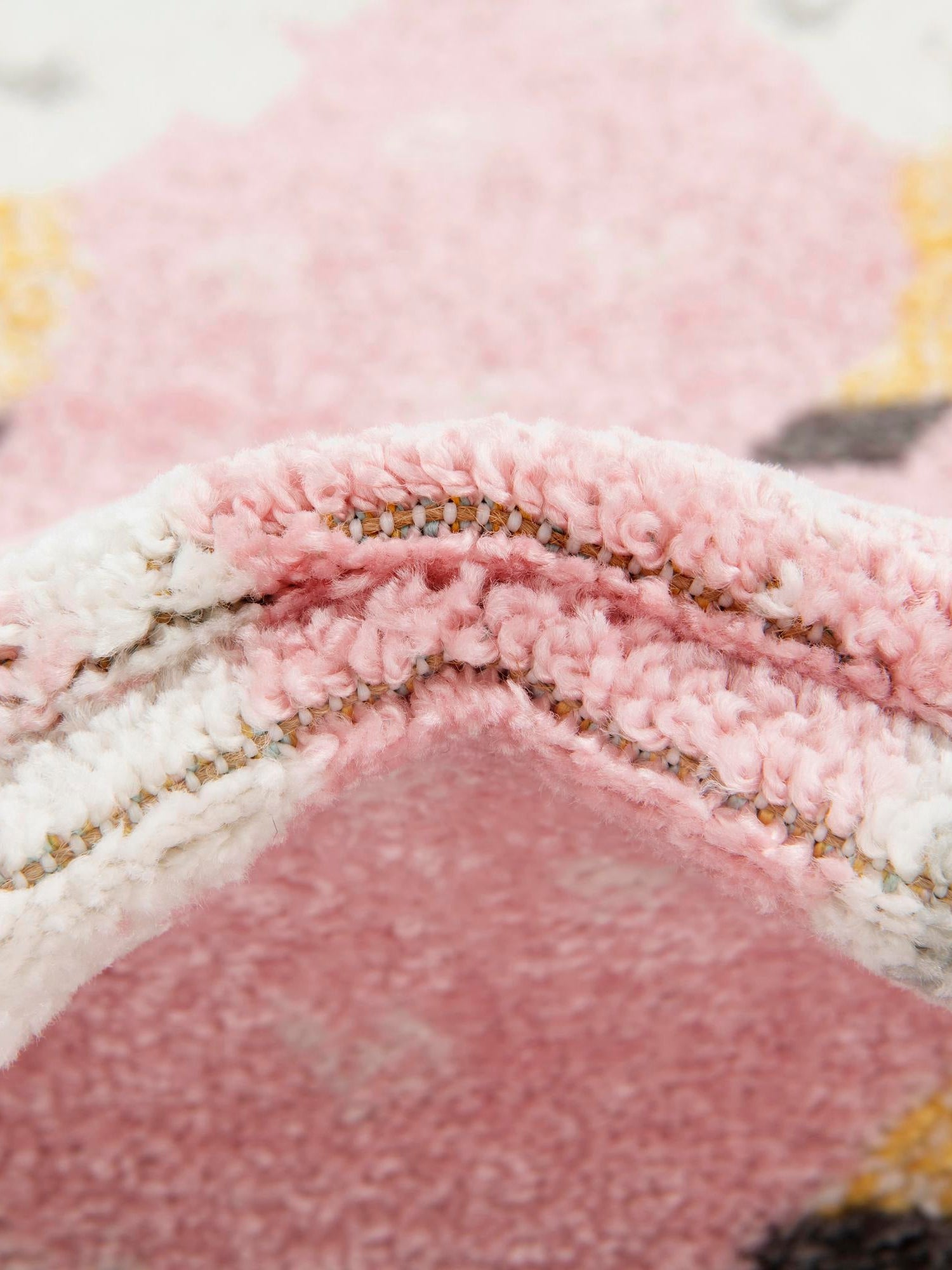 Pink 2' 2 x 3' 11 Whimsy Kids Runner Area Rug for Baby Nursery, Toddler Playroom, Bedrooms