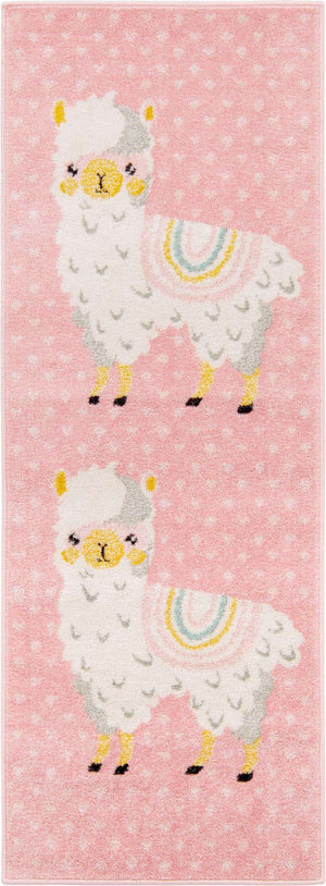 Pink 2' 2 x 6' Whimsy Kids Runner Rug