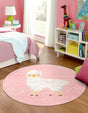Pink 8' x 8' Whimsy Kids Round Rug