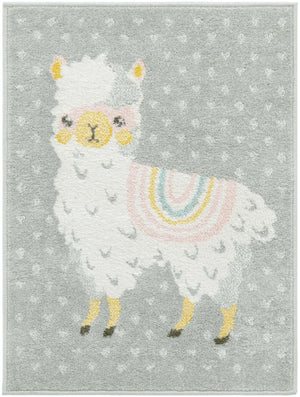 Gray 2' 2 x 3' Whimsy Kids Rectangle Rug