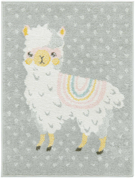 Gray 2' 2 x 3' Whimsy Kids Rectangle Rug
