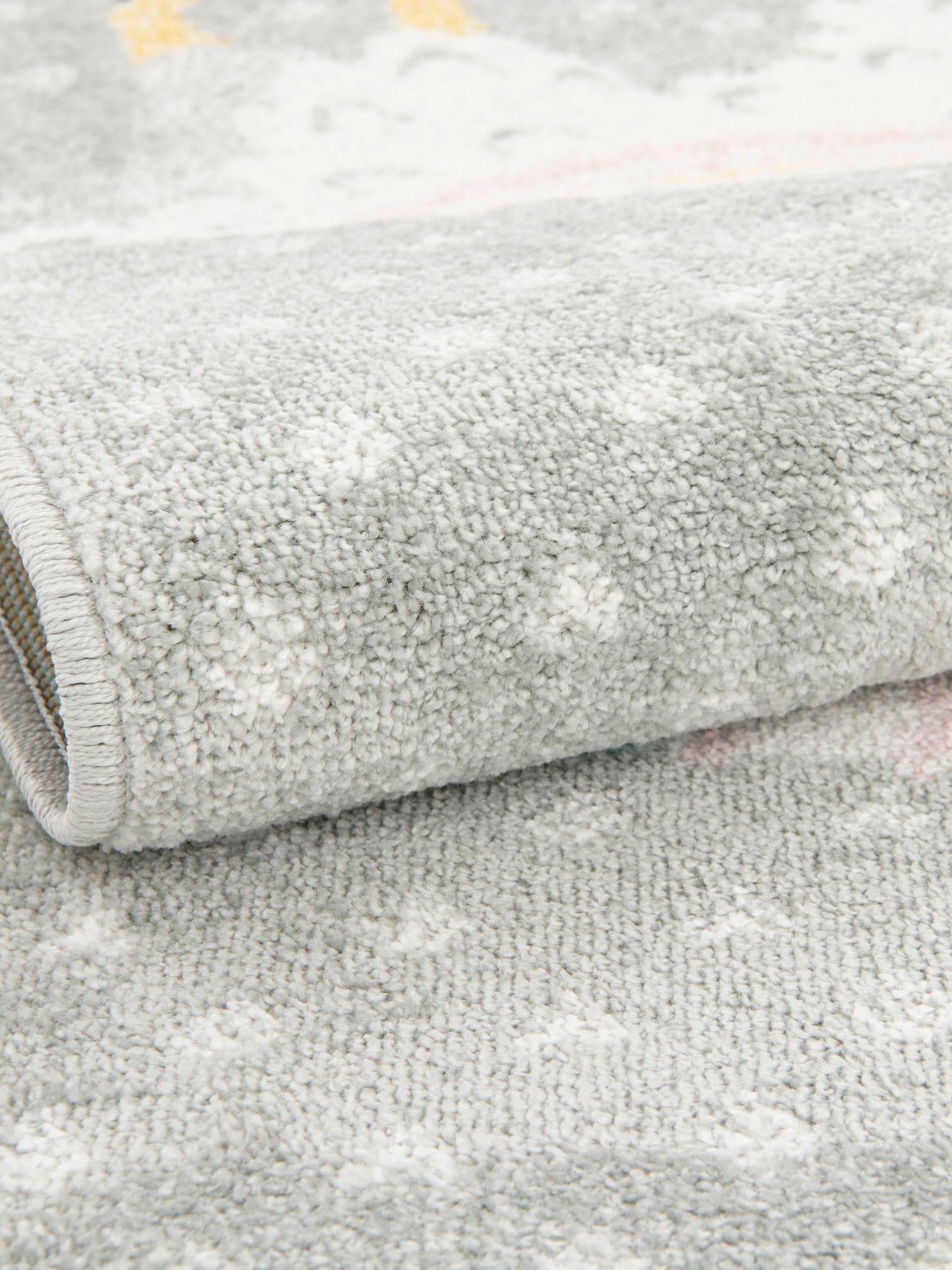 Gray 5' 3 x 8' Whimsy Kids Rectangle Area Rug for Baby Nursery, Toddler Playroom, Bedrooms