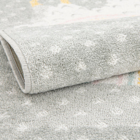 Gray 5' 3 x 8' Whimsy Kids Rectangle Area Rug for Baby Nursery, Toddler Playroom,  Bedrooms Playful Fun Design Easy Clean Carpet for Sale at Rug Engine