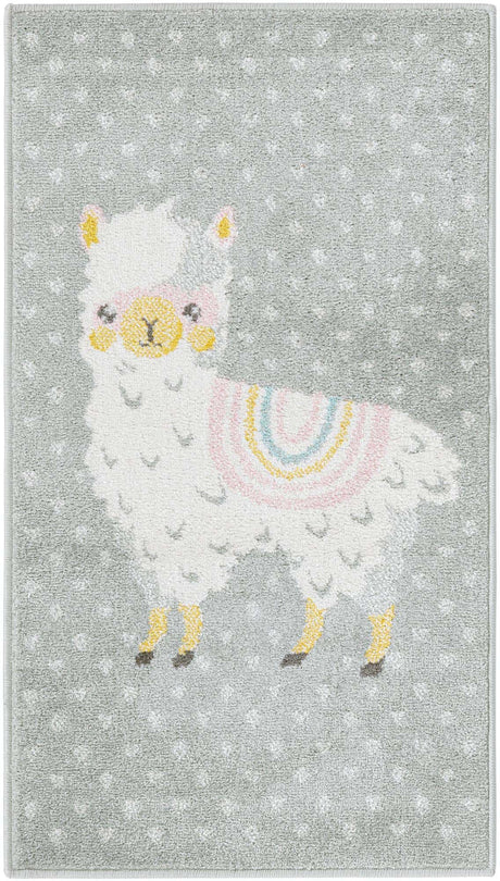 Gray 2' 2 x 4' Whimsy Kids Runner Rug