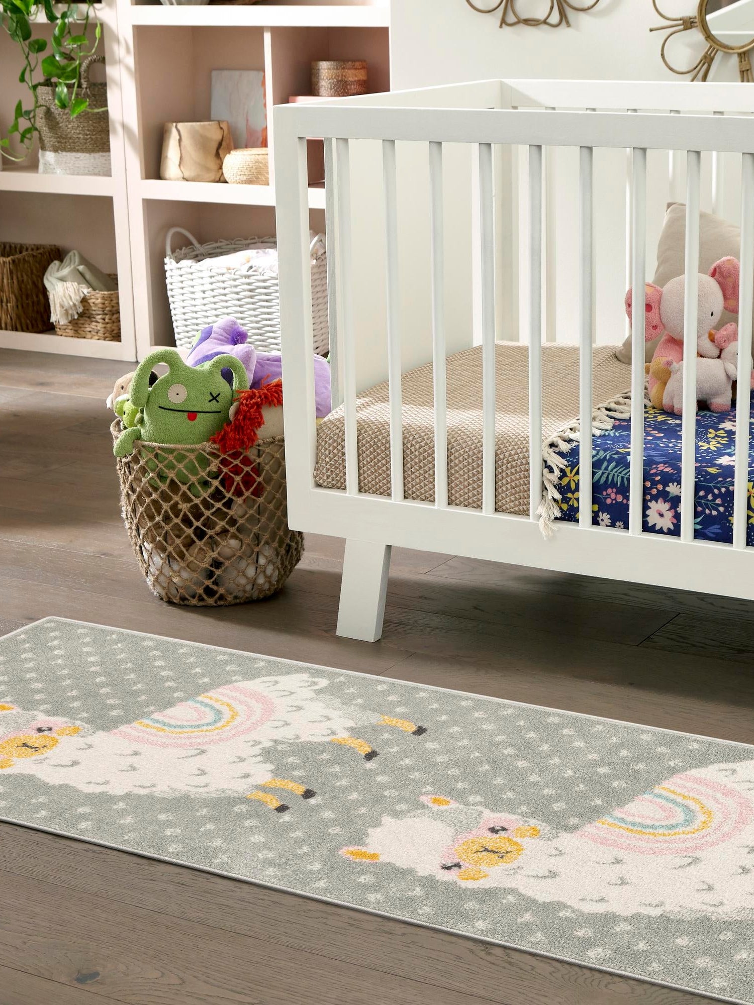 Gray 2' 2 x 6' Whimsy Kids Runner Area Rug for Baby Nursery, Toddler Playroom,  Bedrooms Playful Fun Design Easy Clean Carpet for Sale at Rug Engine