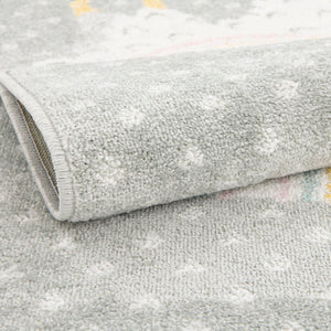 Gray 2' 2 x 6' Whimsy Kids Runner Rug