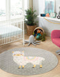 Gray 3' 3 x 3' 3 Whimsy Kids Round Rug