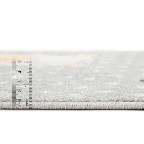 Gray 5' 3 x 5' 3 Whimsy Kids Round Area Rug for Baby Nursery, Toddler Playroom,  Bedrooms Playful Fun Design Easy Clean Carpet for Sale at Rug Engine