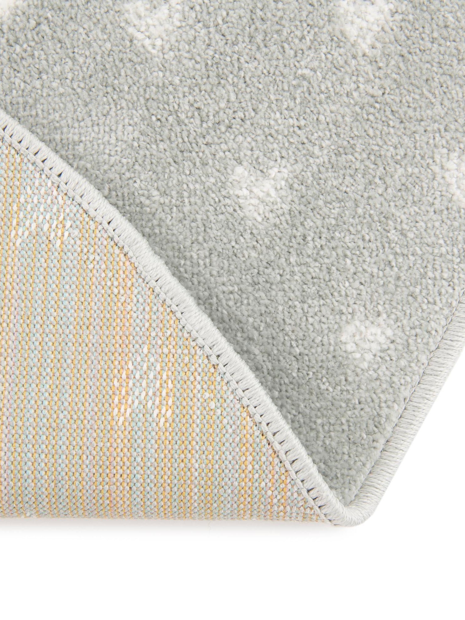 Gray 5' 3 x 5' 3 Whimsy Kids Round Area Rug for Baby Nursery, Toddler Playroom, Bedrooms