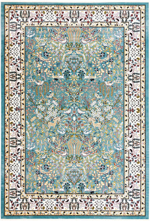 Blue 10' x 14' 1 Narenj Rectangle Area Rug 85% Polypropylene & 15% Polyester Traditional Classic Carpet for Living, Dining, Bedrooms, Office for Sale at Rug Engine