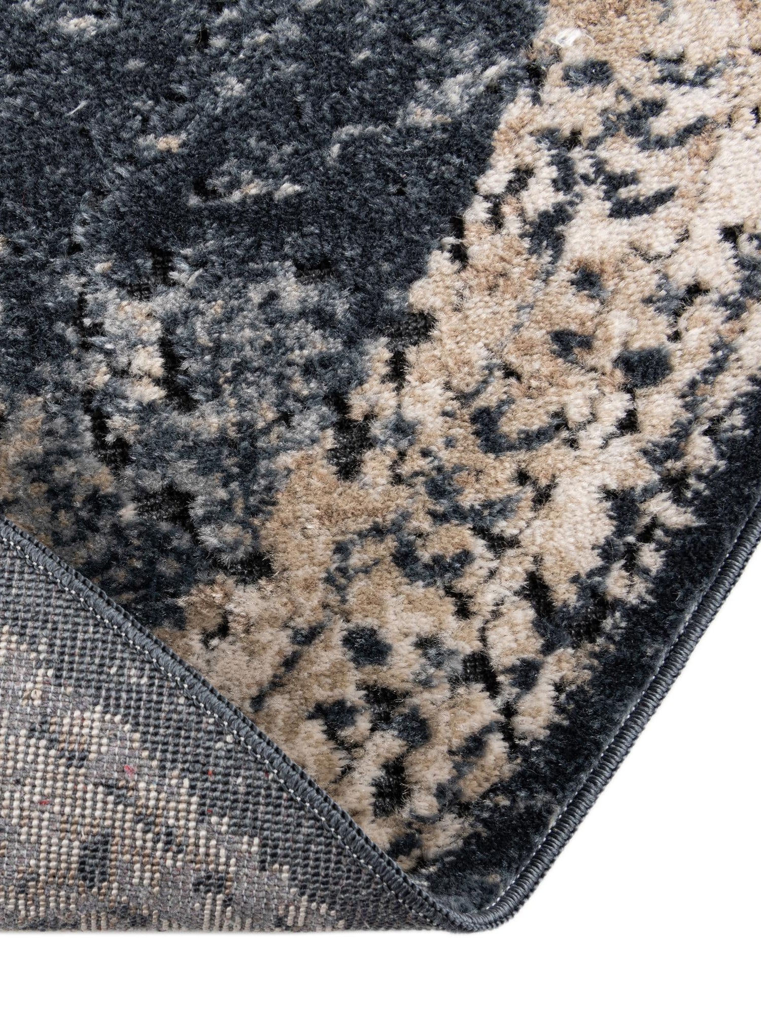 Dark Blue 2' x 3' 1 Chateau Hearth Half-Round Semicircle Area Rug 85% Polypropylene & 15% Chenille With Cotton Backing Traditional Vintage Distressed Carpet for Classical Interior Design Decorating for Sale at Rug Engine