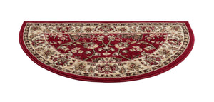 Burgundy 2' 2 x 3' 7 Sialk Hill Hearth Half-Round Semicircle Area Rug 100% Polypropylene Durable Easy Clean Classic Traditional Design Carpet for Interior Design for Sale at Rug Engine