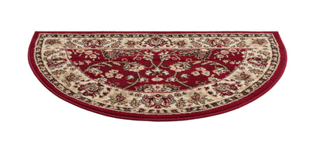 Burgundy 2' 2 x 3' 7 Sialk Hill Hearth Half-Round Semicircle Area Rug 100% Polypropylene Durable Easy Clean Classic Traditional Design Carpet for Interior Design for Sale at Rug Engine