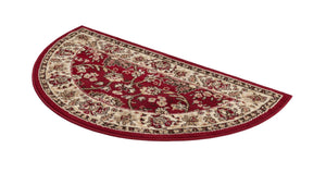 Burgundy 2' 2 x 3' 7 Sialk Hill Hearth Half-Round Semicircle Area Rug 100% Polypropylene Durable Easy Clean Classic Traditional Design Carpet for Interior Design for Sale at Rug Engine