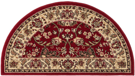 Burgundy 2' 2 x 3' 7 Sialk Hill Hearth Half-Round Semicircle Area Rug 100% Polypropylene Durable Easy Clean Classic Traditional Design Carpet for Interior Design for Sale at Rug Engine