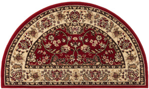 Burgundy 2' 7 x 4' 1 Sialk Hill Hearth Half-Round Semicircle Area Rug 100% Polypropylene Durable Easy Clean Classic Traditional Design Carpet for Interior Design for Sale at Rug Engine