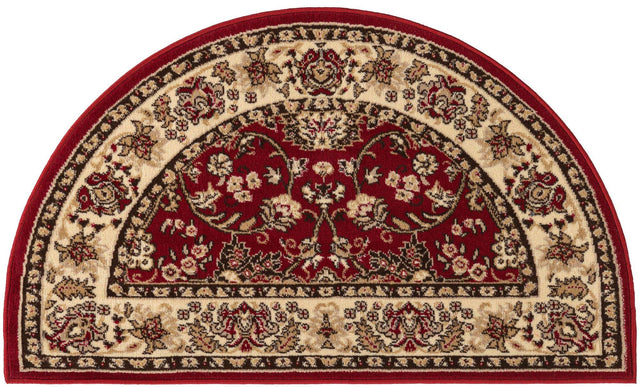 Burgundy 2' 7 x 4' 1 Sialk Hill Hearth Half-Round Semicircle Area Rug 100% Polypropylene Durable Easy Clean Classic Traditional Design Carpet for Interior Design for Sale at Rug Engine