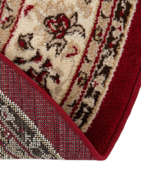 Burgundy 2' 2 x 3' 7 Sialk Hill Hearth Half-Round Semicircle Area Rug 100% Polypropylene Durable Easy Clean Classic Traditional Design Carpet for Interior Design for Sale at Rug Engine