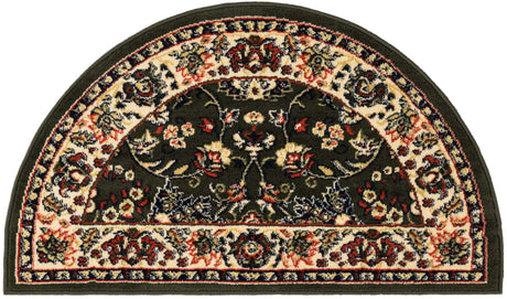 Green 2' 2 x 3' 7 Sialk Hill Hearth Half-Round Semicircle Area Rug 100% Polypropylene Durable Easy Clean Classic Traditional Design Carpet for Interior Design for Sale at Rug Engine