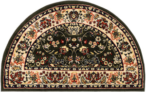 Green 2' 7 x 4' 1 Sialk Hill Hearth Half-Round Semicircle Area Rug 100% Polypropylene Durable Easy Clean Classic Traditional Design Carpet for Interior Design for Sale at Rug Engine