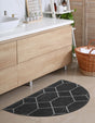 Dark Gray 2' 2 x 3' 7 Trellis Frieze Hearth Half-Round Semicircle Area Rug Geometric Modern Unique Stain Resistant Easy Clean Carpet for Living, Dining, Bedrooms, Office for Sale at Rug Engine