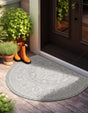Light Gray 3' 1 x 6' 1 Outdoor Aztec Hearth Half-Round Semicircle Area Rug Weather Resistant for Patio, Deck, Terrace, Balcony, Porch 100% Polypropylene Traditional Carpet Mat for Sale at Rug Engine