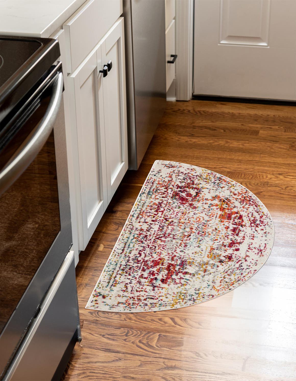 Multicolor 2' 2 x 3' 7 Richmond Hearth Half-Round Semicircle Area Rug Vintage Distressed Look Traditional Design Carpet for Unique Home Interior Design for Sale at Rug Engine
