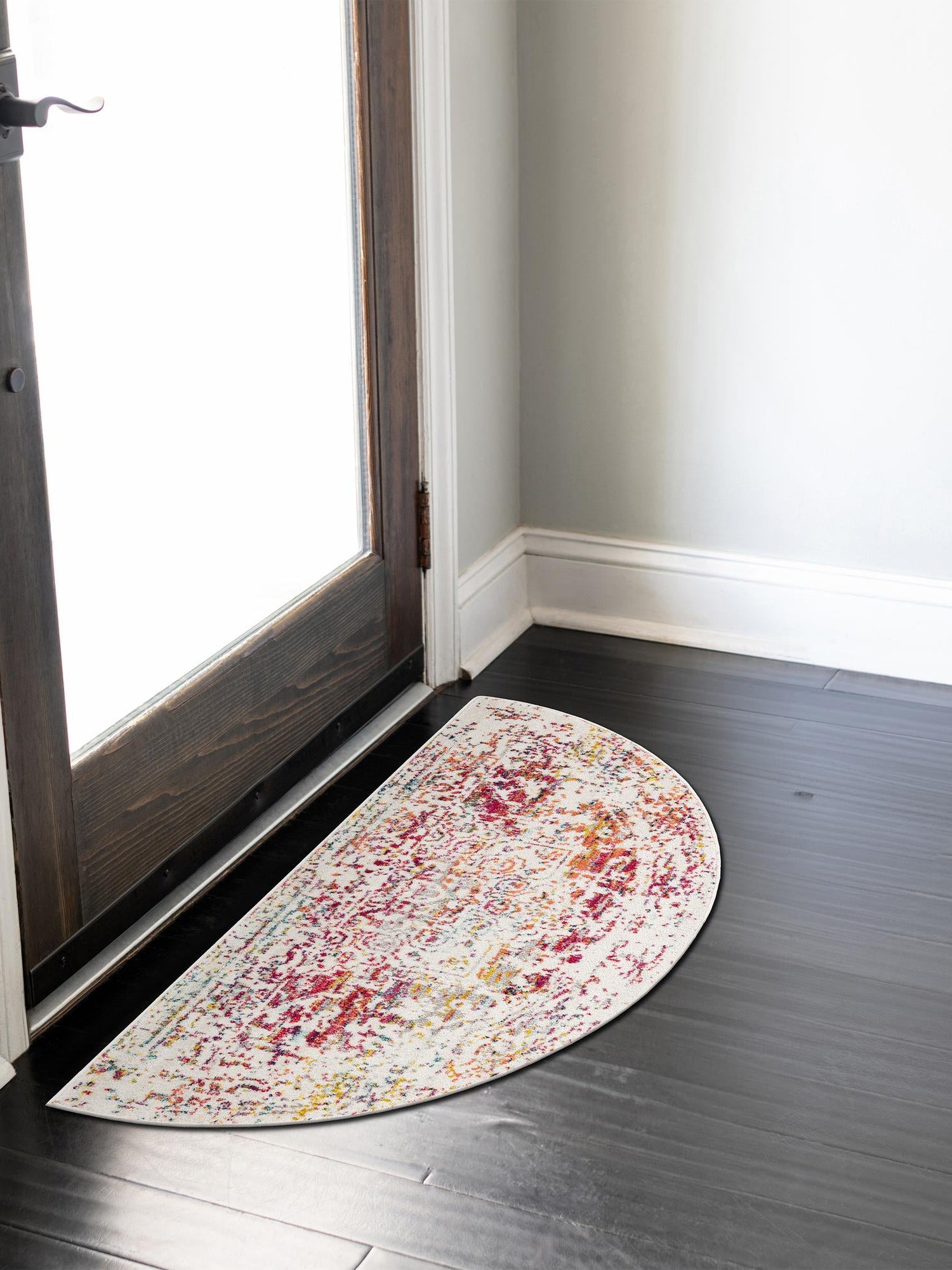 Multicolor 3' 1 x 6' 1 Richmond Hearth Half-Round Semicircle Area Rug Vintage Distressed Look Traditional Design Carpet for Unique Home Interior Design for Sale at Rug Engine
