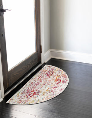 Multicolor 2' 7 x 4' 1 Richmond Hearth Half-Round Semicircle Area Rug Vintage Distressed Look Traditional Design Carpet for Unique Home Interior Design for Sale at Rug Engine