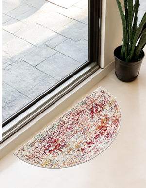 Multicolor 2' 2 x 3' 7 Richmond Hearth Half-Round Semicircle Area Rug Vintage Distressed Look Traditional Design Carpet for Unique Home Interior Design for Sale at Rug Engine