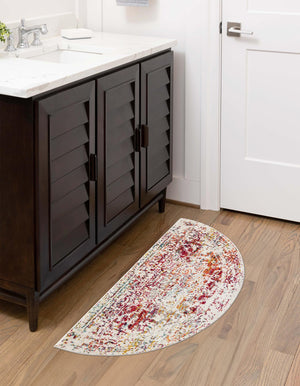 Multicolor 2' 2 x 3' 7 Richmond Hearth Half-Round Semicircle Area Rug Vintage Distressed Look Traditional Design Carpet for Unique Home Interior Design for Sale at Rug Engine