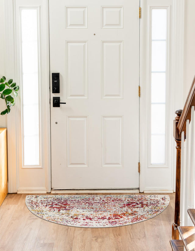 Multicolor 2' 2 x 3' 7 Richmond Hearth Half-Round Semicircle Area Rug Vintage Distressed Look Traditional Design Carpet for Unique Home Interior Design for Sale at Rug Engine