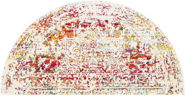 Multicolor 3' 1 x 6' 1 Richmond Hearth Half-Round Semicircle Area Rug Vintage Distressed Look Traditional Design Carpet for Unique Home Interior Design for Sale at Rug Engine