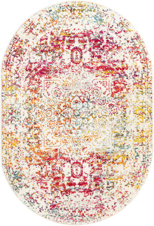 Light Multicolor 4' 1 x 6' 1 Richmond Oval Area Rug Vintage Distressed Look Traditional Design Carpet for Unique Home Interior Design for Sale at Rug Engine