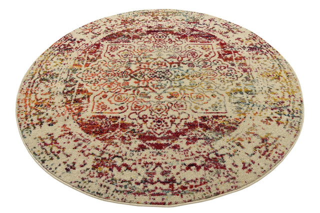 Light Multicolor 6' 1 x 6' 1 Richmond Round Area Rug Vintage Distressed Look Traditional Design Carpet for Unique Home Interior Design for Sale at Rug Engine