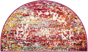 Multicolor 2' 2 x 3' 7 Richmond Hearth Half-Round Semicircle Area Rug Vintage Distressed Look Traditional Design Carpet for Unique Home Interior Design for Sale at Rug Engine