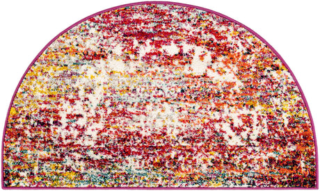 Multicolor 2' 2 x 3' 7 Richmond Hearth Half-Round Semicircle Area Rug Vintage Distressed Look Traditional Design Carpet for Unique Home Interior Design for Sale at Rug Engine