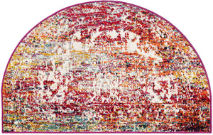 Multicolor 2' 7 x 4' 1 Richmond Hearth Half-Round Semicircle Area Rug Vintage Distressed Look Traditional Design Carpet for Unique Home Interior Design for Sale at Rug Engine