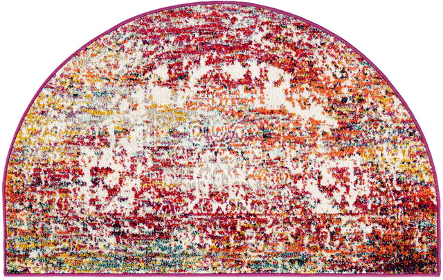 Multicolor 2' 7 x 4' 1 Richmond Hearth Half-Round Semicircle Area Rug Vintage Distressed Look Traditional Design Carpet for Unique Home Interior Design for Sale at Rug Engine