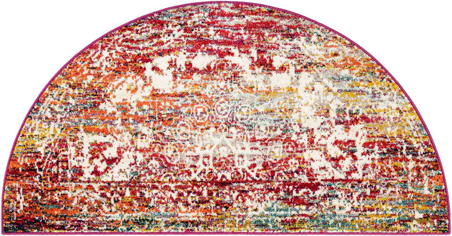 Multicolor 3' 1 x 6' 1 Richmond Hearth Half-Round Semicircle Area Rug Vintage Distressed Look Traditional Design Carpet for Unique Home Interior Design for Sale at Rug Engine