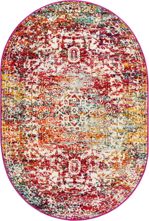 Multicolor 4' 1 x 6' 1 Richmond Oval Area Rug Vintage Distressed Look Traditional Design Carpet for Unique Home Interior Design for Sale at Rug Engine