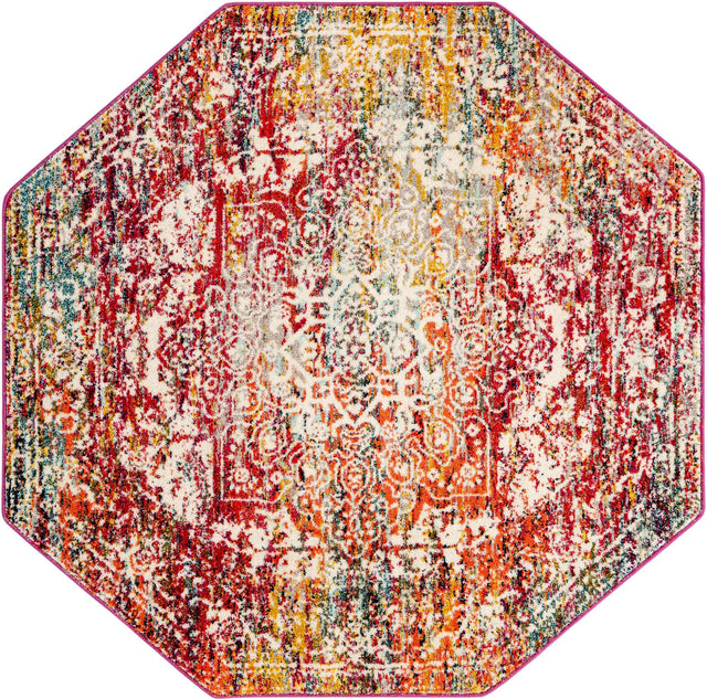 Multicolor 6' 1 x 6' 1 Richmond Octagon Area Rug Vintage Distressed Look Traditional Design Carpet for Unique Home Interior Design for Sale at Rug Engine