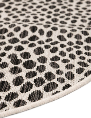 Black 2' 7 x 4' 1 Jill Zarin Outdoor Hearth Half-Round Semicircle Area Rug Weather Resistant for Patio, Deck, Terrace, Balcony, Porch Durable 100% Polypropylene Carpet for Outside for Sale at Rug Engine