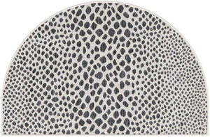 Black 2' 7 x 4' 1 Jill Zarin Outdoor Hearth Half-Round Semicircle Area Rug Weather Resistant for Patio, Deck, Terrace, Balcony, Porch Durable 100% Polypropylene Carpet for Outside for Sale at Rug Engine