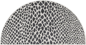 Black 3' 1 x 6' 1 Jill Zarin Outdoor Hearth Half-Round Semicircle Area Rug Weather Resistant for Patio, Deck, Terrace, Balcony, Porch Durable 100% Polypropylene Carpet for Outside for Sale at Rug Engine