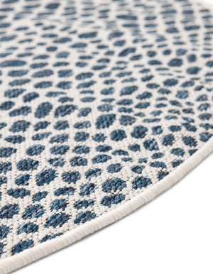 Blue 2' 2 x 3' 7 Jill Zarin Outdoor Hearth Half-Round Semicircle Area Rug Weather Resistant for Patio, Deck, Terrace, Balcony, Porch Durable 100% Polypropylene Carpet for Outside for Sale at Rug Engine