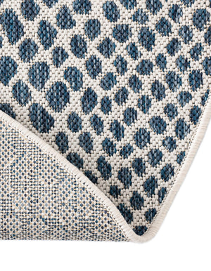 Blue 2' 2 x 3' 7 Jill Zarin Outdoor Hearth Half-Round Semicircle Area Rug Weather Resistant for Patio, Deck, Terrace, Balcony, Porch Durable 100% Polypropylene Carpet for Outside for Sale at Rug Engine