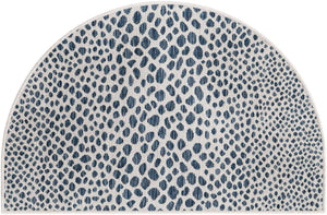 Blue 3' 1 x 6' 1 Jill Zarin Outdoor Hearth Half-Round Semicircle Area Rug Weather Resistant for Patio, Deck, Terrace, Balcony, Porch Durable 100% Polypropylene Carpet for Outside for Sale at Rug Engine