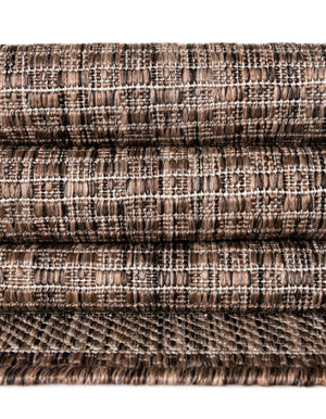 Brown 3' 1 x 6' 1 Outdoor Border Hearth Half-Round Semicircle Area Rug Weather Resistant for Patio, Deck, Terrace, Balcony, Porch 100% Polypropylene Classic Bordered Carpet for Sale at Rug Engine